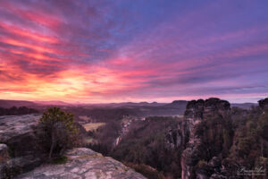 Sonnenaufang im Basteigebiet