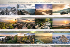 Überblick Bilder des Kalenders Sächsische Schweiz - Elbsandsteingebirge 2019