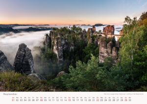 Blick zur Basteibrücke - Kalender 2019 - Sächsische Schweiz