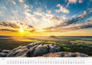 Kalender Sächsische Schweiz 2020 Sonnenuntergang