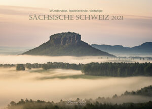 Das Titelbild des Kalenders "Wundervolle Sächsische Schweiz" 2021 zeigt den Lilienstein