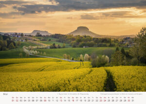Frühlingsstimmung bei Altendorf mit Blick auf Lilienstein und Königstein