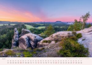 Elbsandsteingebirge - Kalender 2027 Sonnenaufgang auf dem Gamrig