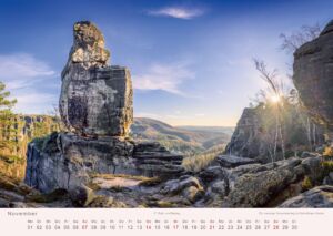 Elbsandsteingebirge - Kalender 2027 Novembernachmittag im Schmilkaer Gebiet