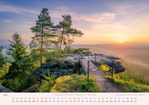 Elbsandsteingebirge - Kalender 2027 Morgenstimmung auf dem Signal bei Cunnersdorf