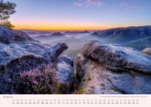 Elbsandsteingebirge - Kalender 2027 Morgenstimmung am Gleitmannshorn