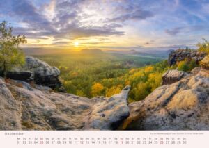 Elbsandsteingebirge - Kalender 2027 Sonnenuntergang auf dem Gohrisch ist immer schön